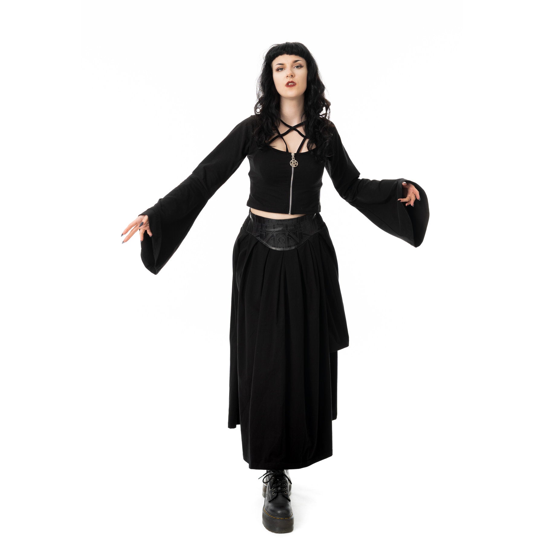 CATHEDRAL MAXI SKIRT - BLACK