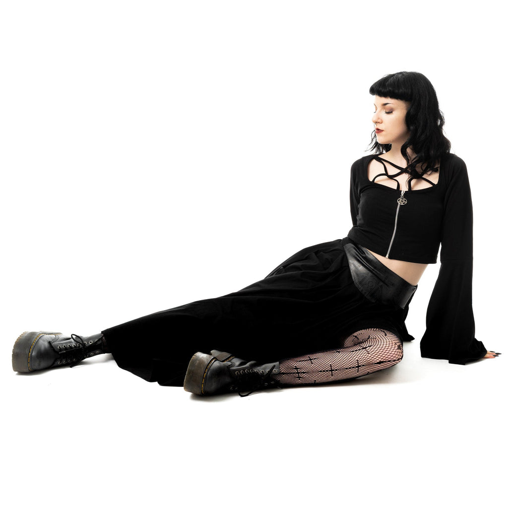 CATHEDRAL MAXI SKIRT - BLACK