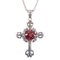 CRUCITHRA PENDANT - SILVER/RED