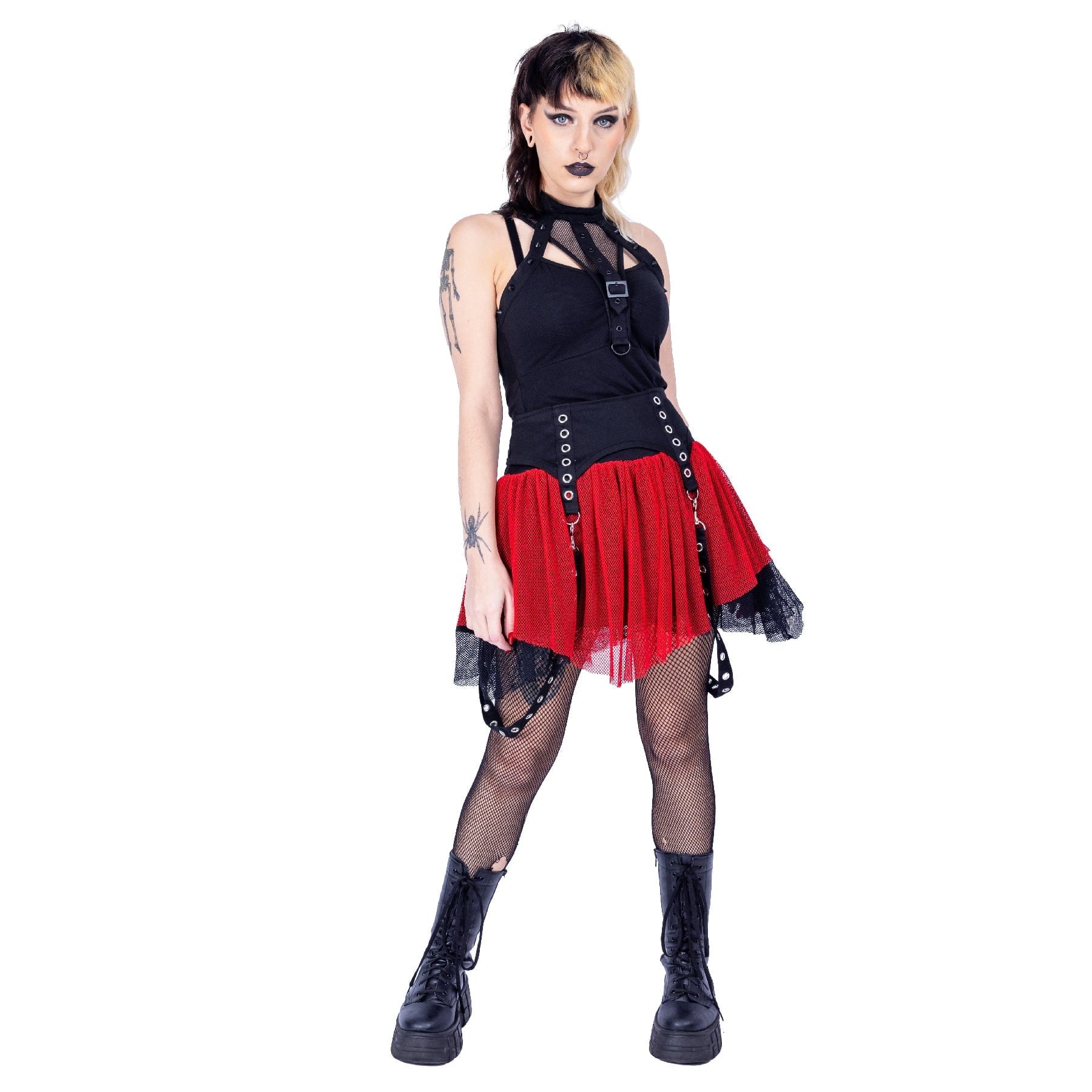 CYBELE SKIRT - BLACK/RED