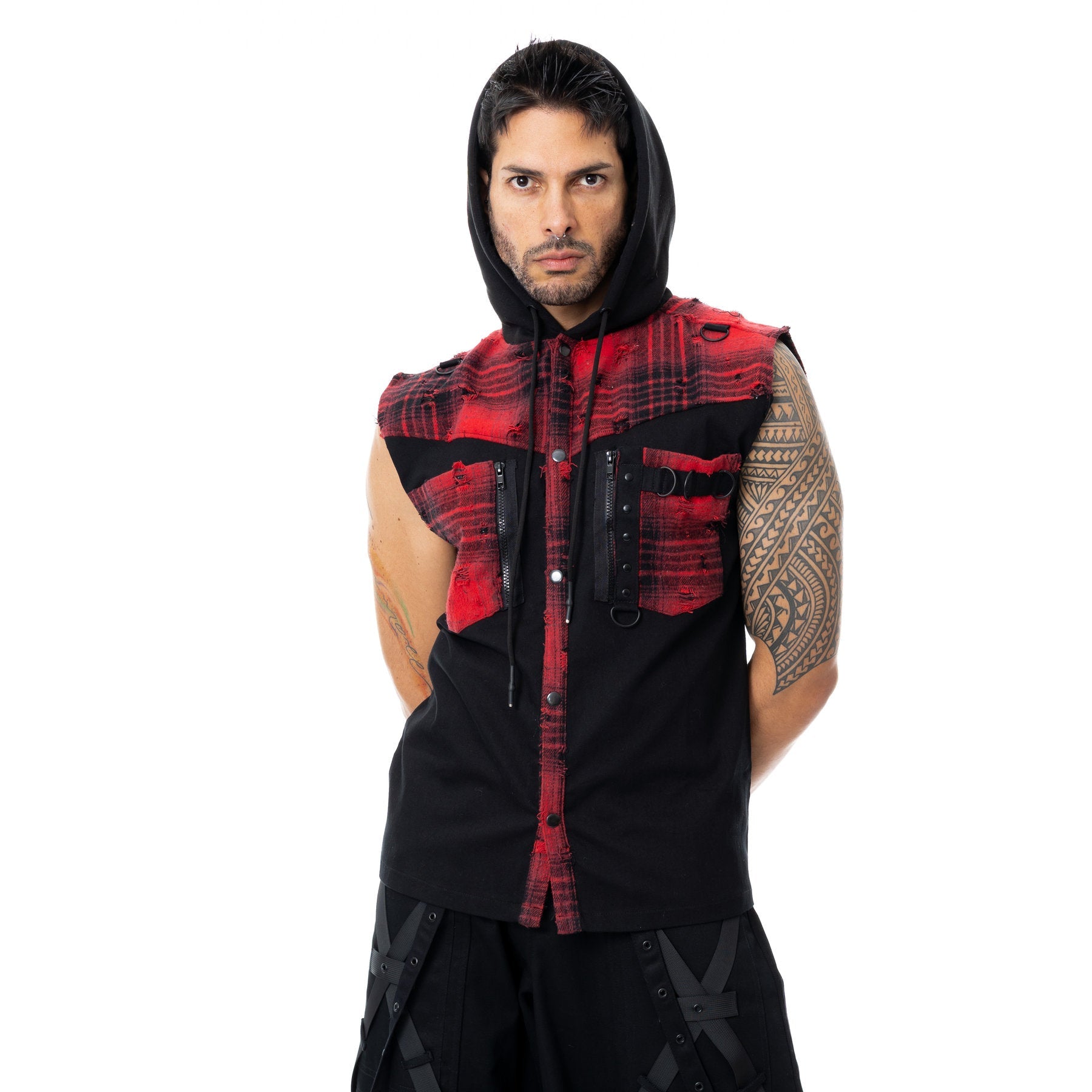 LUTHER VEST - BLACK/RED