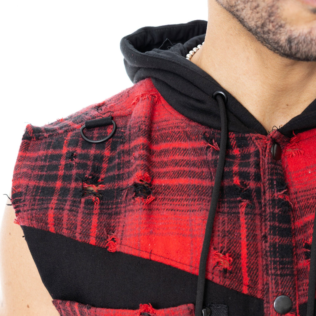 LUTHER VEST - BLACK/RED