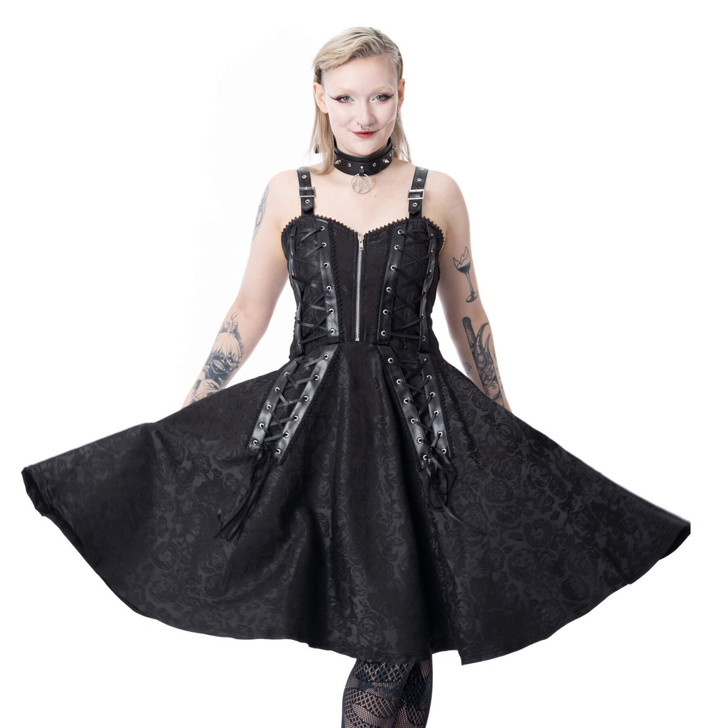 RAVENS ROSE DRESS - BLACK