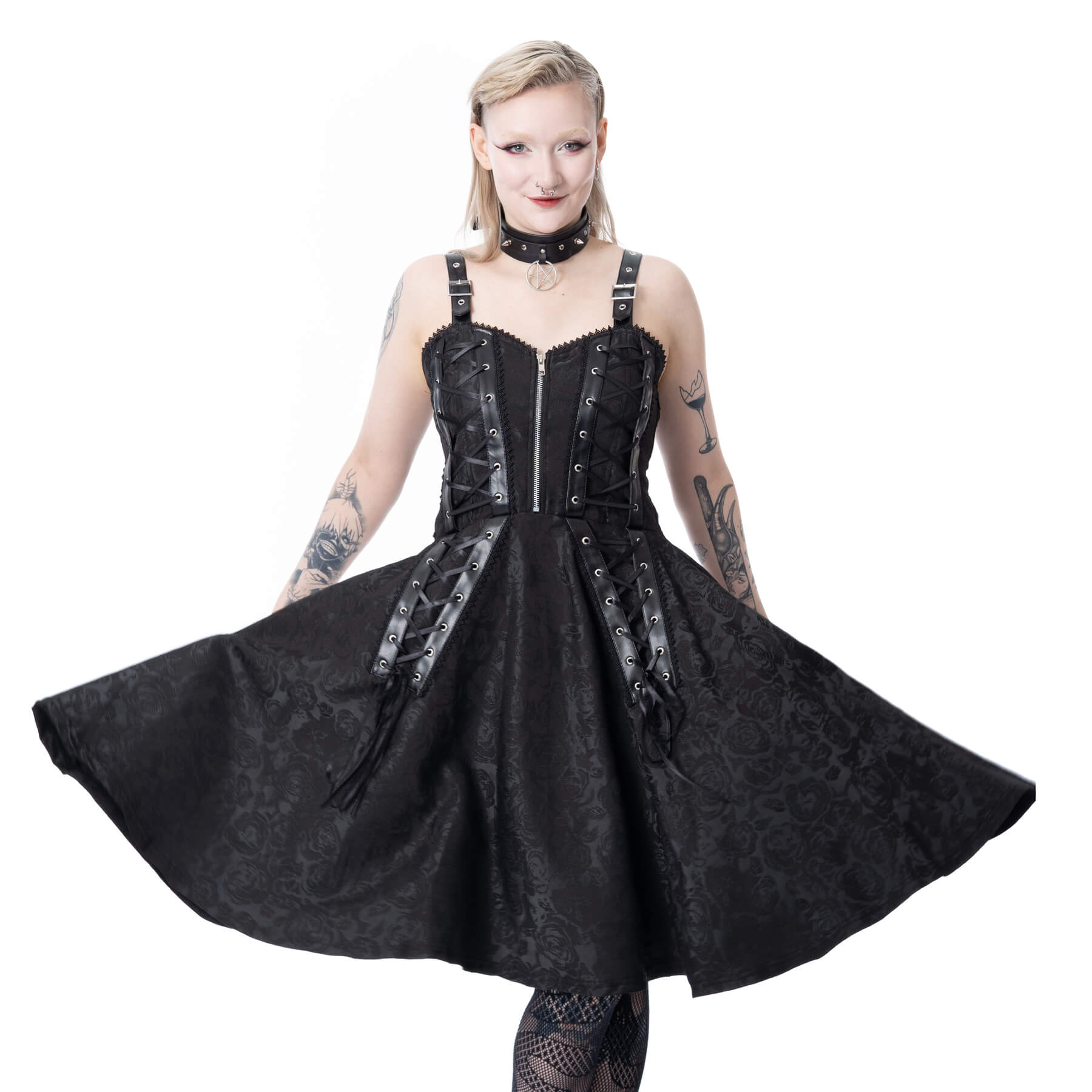 RAVENS ROSE DRESS - BLACK