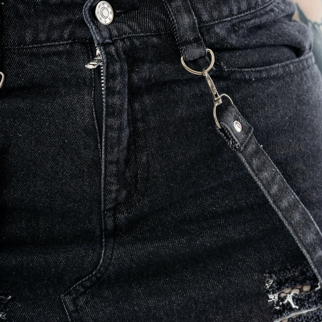 RUNA SKIRT - BLACK STONEWASH