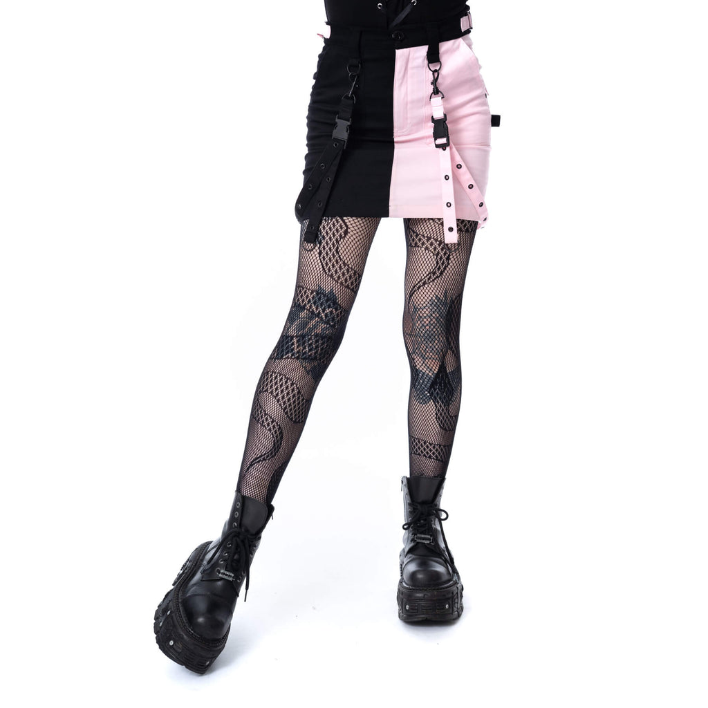 VEIL AND VOID SKIRT - BLACK/PINK