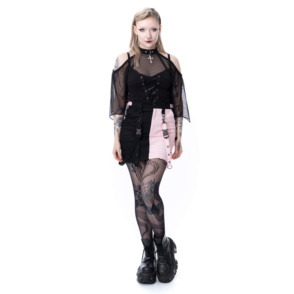 VEIL AND VOID SKIRT - BLACK/PINK